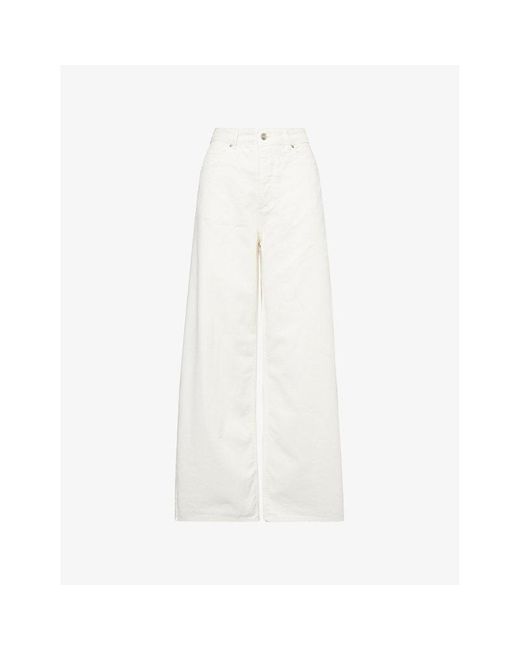 ME+EM White Relaxed Baggy Wide-Leg Denim Jeans