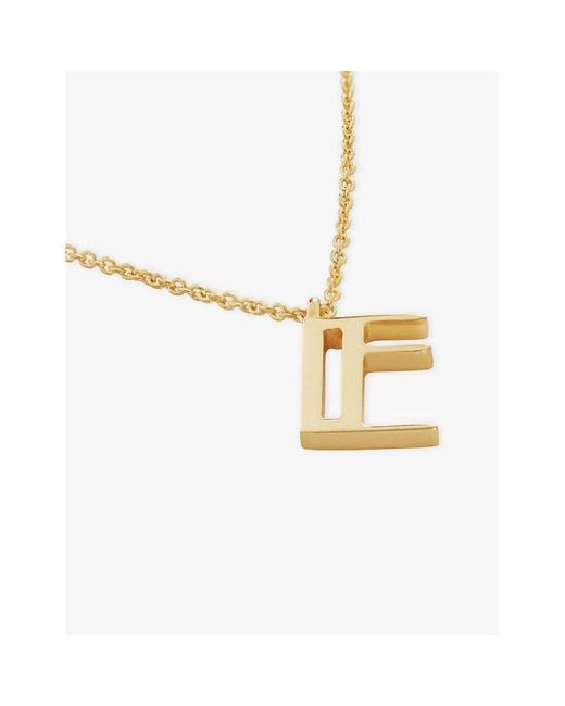Monica Vinader White Initial E 18Ct Vermeil Plated 925 Sterling Necklace