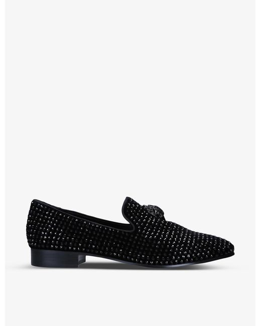 Kurt Geiger Ace Studded Suede Loafers in Black for Men | Lyst Canada