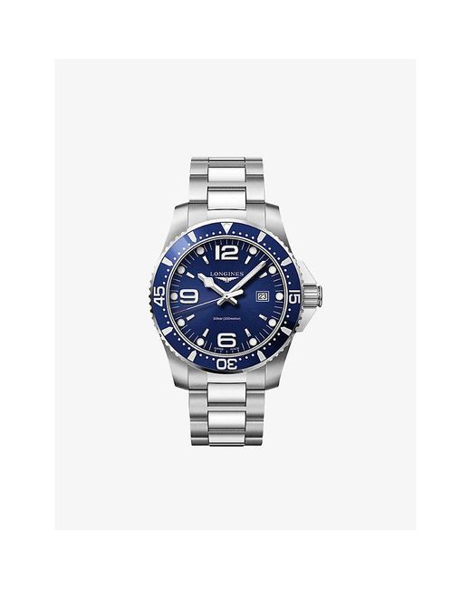 Longines L3.840.4.96.6 Hydroconquest Stainless Steel Quartz Diving Watch in Blue for Men Lyst