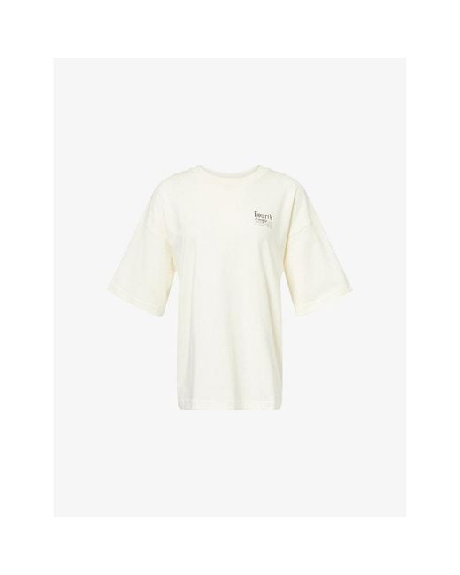 4th & Reckless White Rachel Graphic Cotton-Jersey T-Shirt