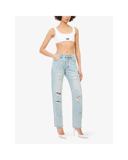 Casey Jean By Jean Vintage Blue Washed Straight-Leg Denim Jeans