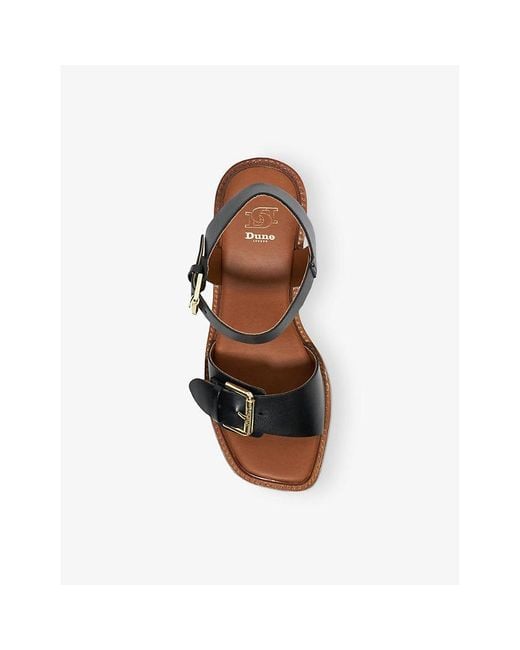 Dune Black Jupiter Heeled Leather Sandals