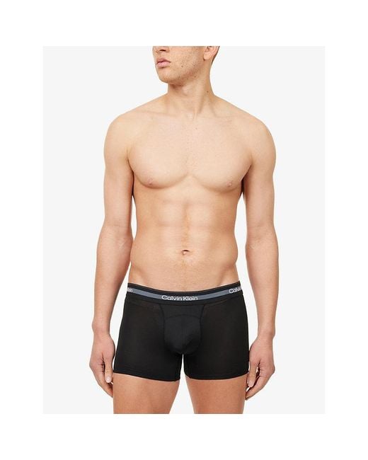 Calvin Klein Black Icon Active Mesh Pack Of Three Jersey Trunks for men