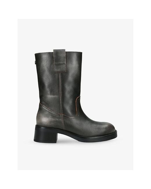 Steve Madden Black Benedict Leather Heeled Boots