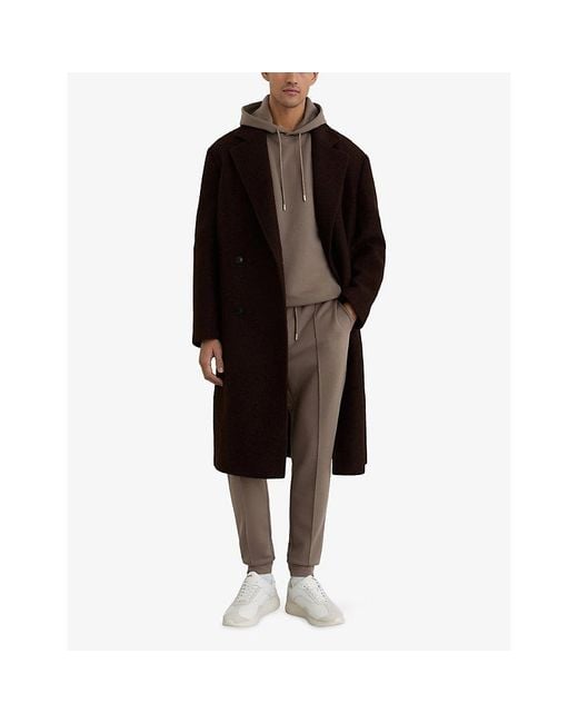 Reiss Brown Premier Drawstring-Waist Stretch-Jersey Jogging Bottoms for men