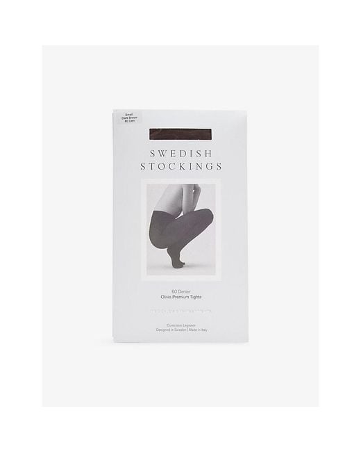 Swedish Stockings White Olivia Premium Stretch-Woven Tights