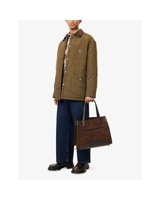 Loewe Brown Corduroy-Collar Padded Shell Overshirt Jacket for men