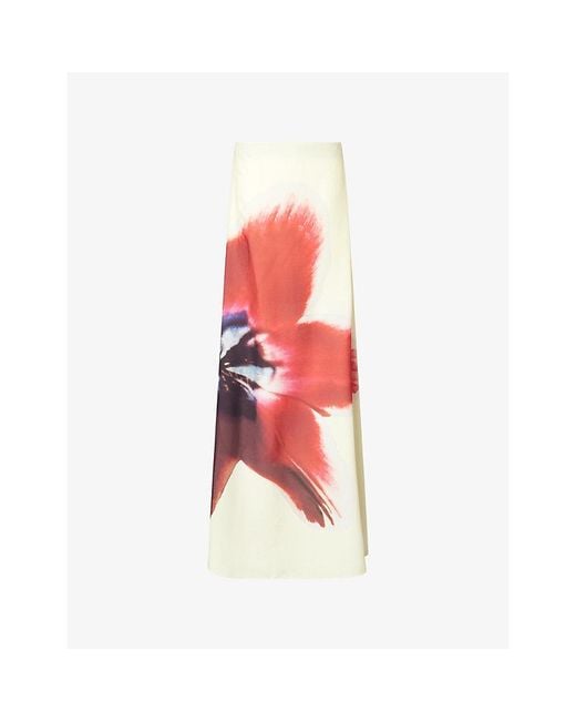 Rat & Boa Red Antheia Strapless Georgette Maxi Dress
