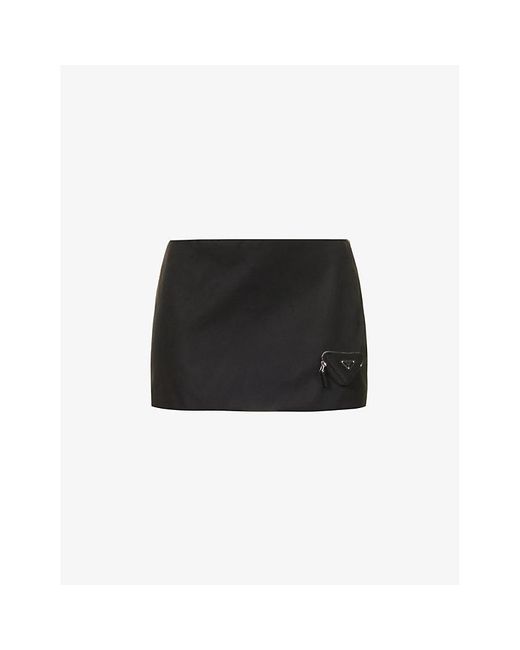 Prada Black Zipped-pouch Re-nylon Mini Skirt