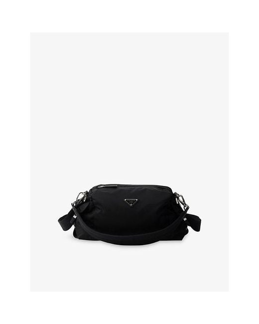 Prada Black Explore Re-Nylon Woven Belt Bag for men