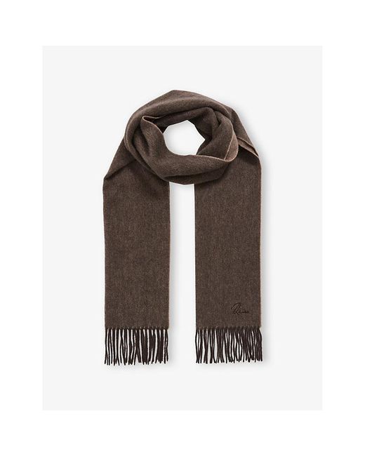 Reiss Brown Picton Wool And Cashmere Scarf for men