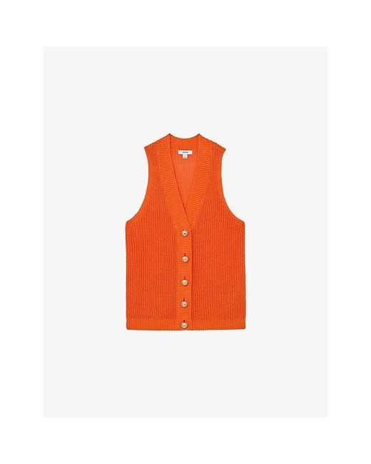 Reiss Orange Robin Knitted Linen Tank Top