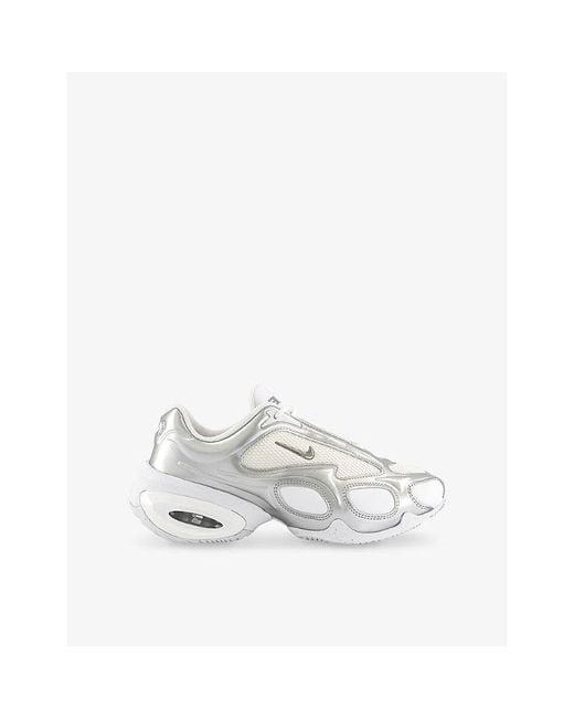 Nike White Air Max Muse Leather And Woven Low-Top Trainers