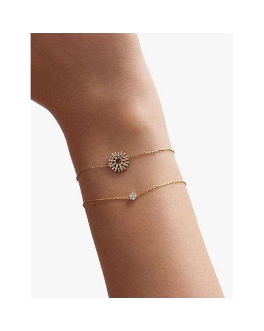 Astley Clarke White Rising Sun 14Ct- And 0.145Ct Diamond Bracelet