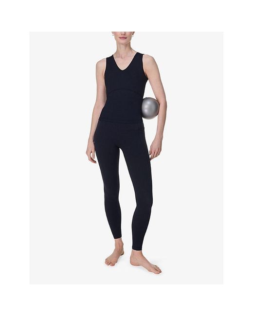 Sweaty Betty Blue Gaia V-Neck Stretch-Woven Vest Top