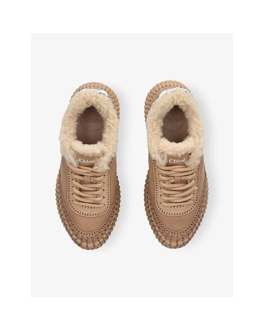 Chloé Natural Nama Runner Leather Trainers