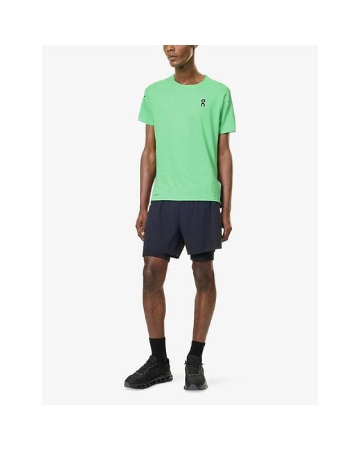 On Shoes Green Performance Logo Stretch-Jersey T-Shirt for men