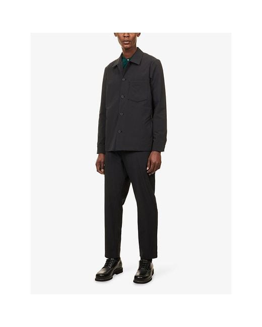 Paul Smith Blue Travel Patch-Pocket Stretch-Woven Overshirt for men