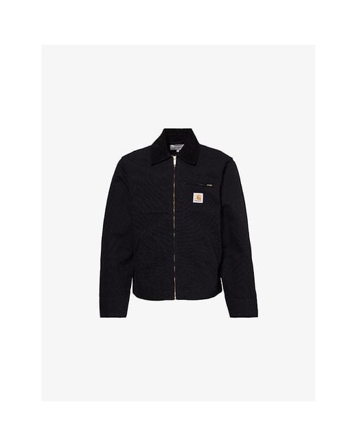 Carhartt Black Detroit Summer Logo-Patch Cotton Jacket for men