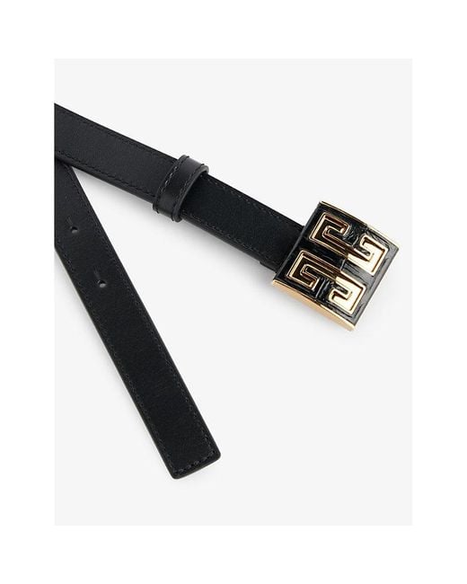 Givenchy Black Logo-buckle Leather Belt