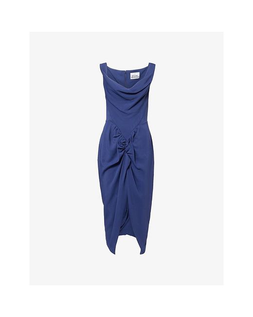 vivienne westwood panther gathered asymmetric maxi dress Panther gathered asymmetric maxi dress in black - Vivienne Westwood