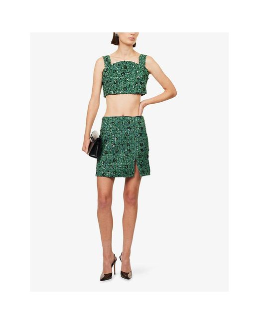 Amy Lynn Green Lola Cropped Woven Top