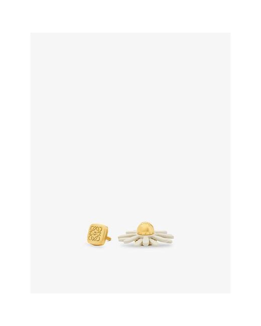 Loewe Metallic X Paula's Ibiza Flower Leather And Brass Pin