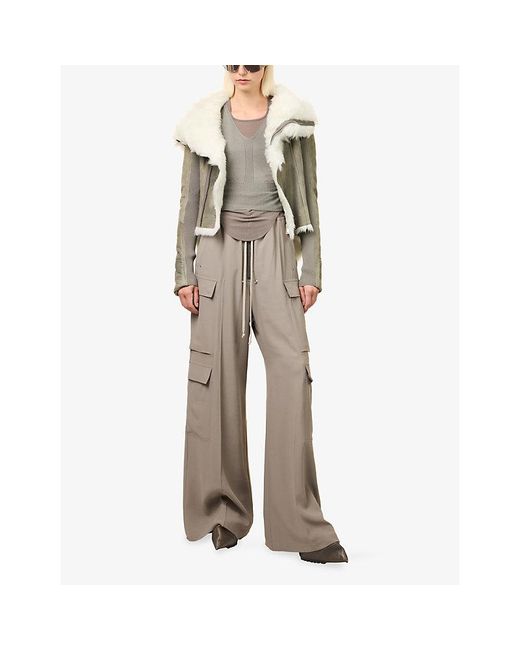Rick Owens Multicolor Naska Spread-Collar Leather Jacket