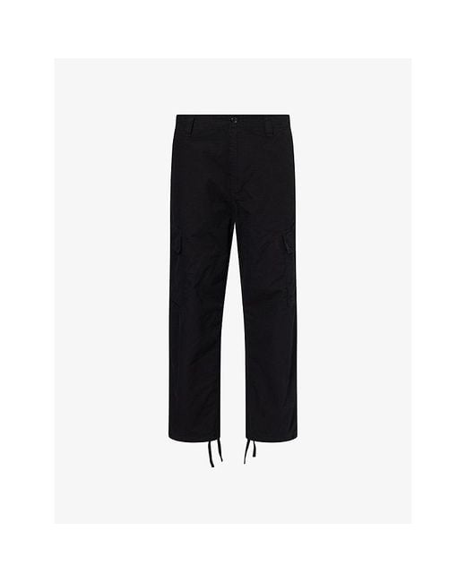 Carhartt Black Kade Cargo Straight-Leg Cotton Trousers for men