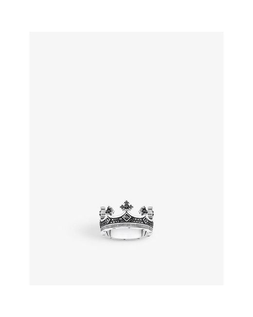 Thomas Sabo White Crown Blackened Sterling- And Zirconia Ring