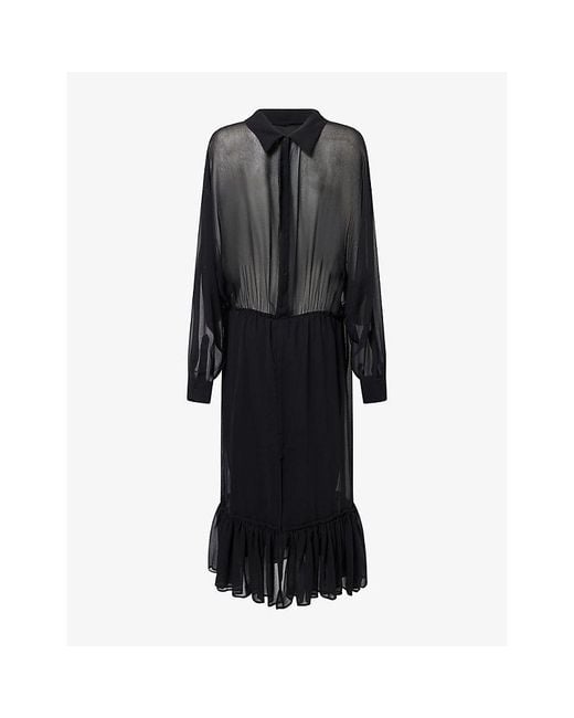 Jacquemus Black La Robe Siroco Sheer-Crepe Midi Dress