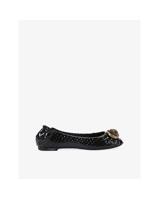 Kurt Geiger Black Chelsea Leather Ballet Flats