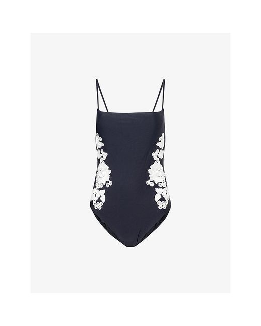 Jonathan Simkhai Blue Juniper Scoop-Neck Swimsuit