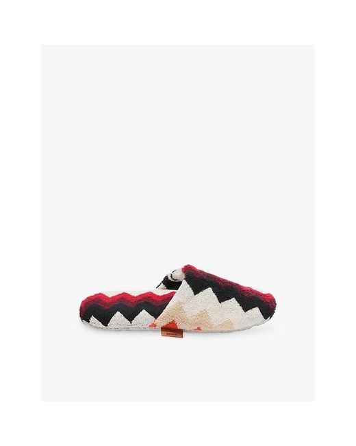 Missoni Multicolor Best Zigzag-Pattern Cotton-Terry Slippers
