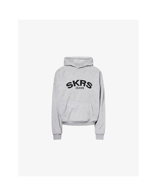 Sisters & Seekers White Skrs Logo-Embroidered Fleece Hoody