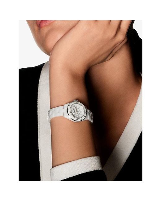 Chanel Metallic J12 28Mm Steel, Ceramic And 0.06Ct Diamond Quartz Watch