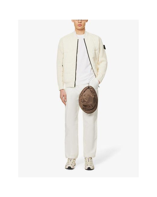 Stone Island White Logo-Patch Regular-Fit Cotton-Jersey T-Shirt for men
