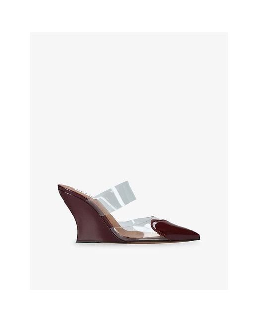 Alaïa Multicolor Le Coeur 90 Patent-Leather And Pvc Wedge Mules
