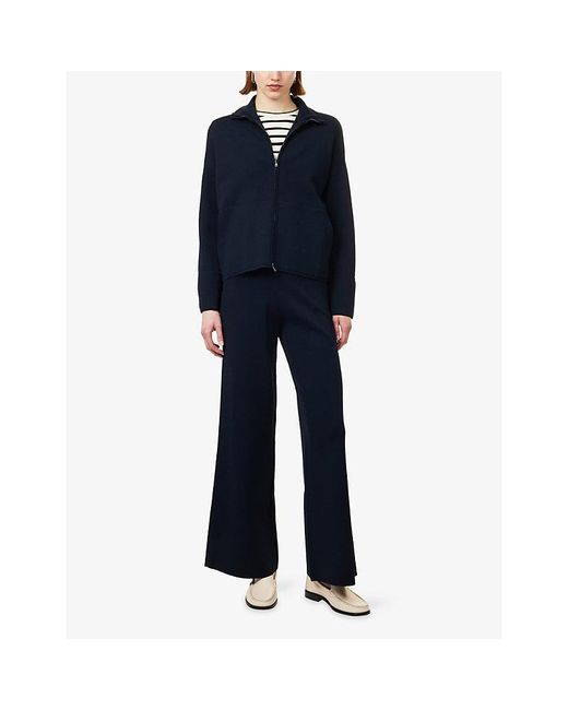 Max Mara Blue Wide-Leg Knitted Trousers