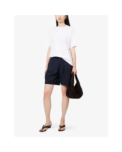 ME+EM White Oversized Round-Neck Cotton-Jersey T-Shirt
