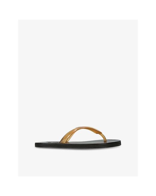 Ancient Greek Sandals Brown Saionara Leather And Jelly Sandals