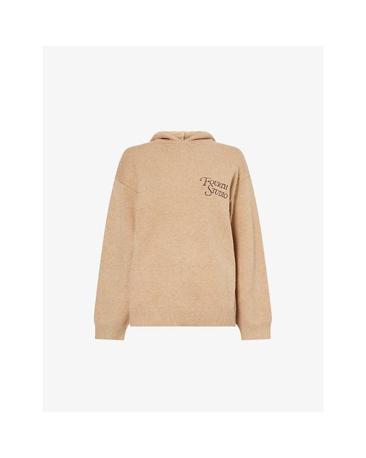 4th & Reckless Natural Jackson Logo-Embroidered Knitted Hoody