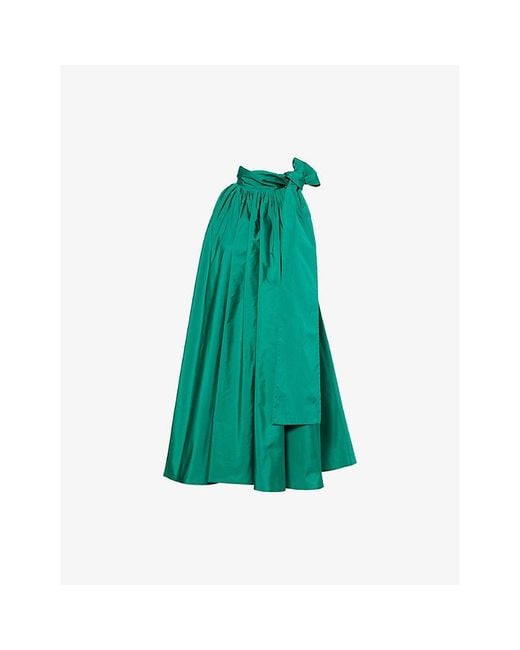 Max Mara Green Beber Sleeveless Woven Mini Dress