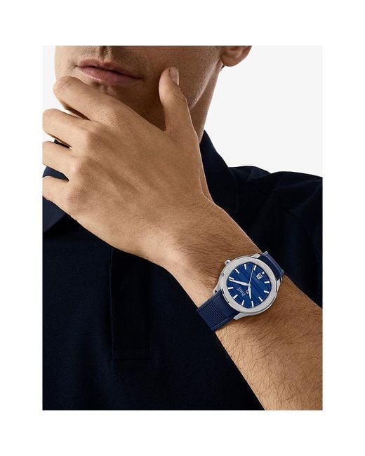 Piaget Blue Polo Signature Stainless-Steel Date Watch 42Mm for men