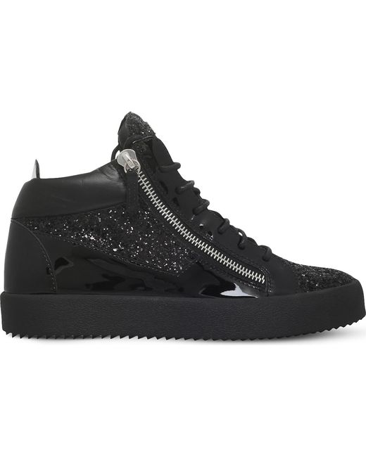 giuseppe zanotti leather may mid top trainers