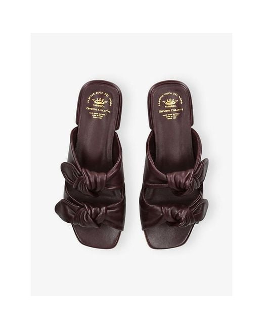Officine Creative Brown Suki Flat Leather Sandals