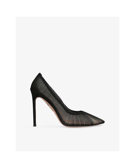 Aquazzura Black Voile 105 Mesh Pumps