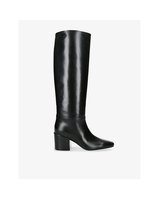 Dear Frances Black Alma 70 Leather Block-Heel Knee-High Boots