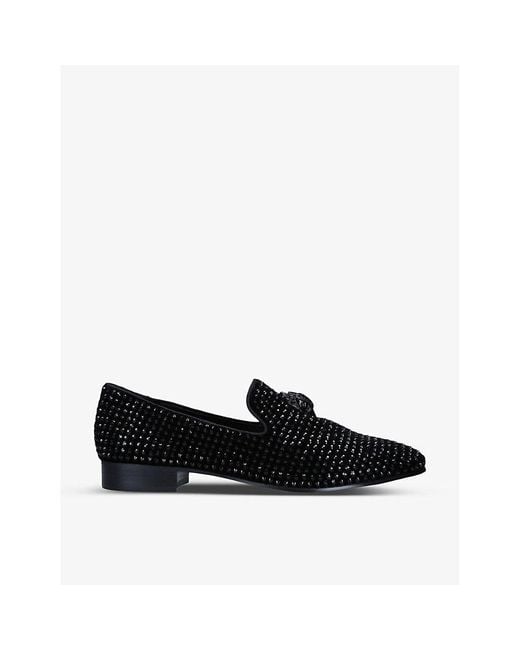 Kurt Geiger Black Ace Studded Suede Loafers for men